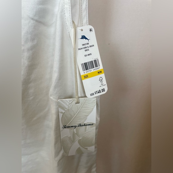 TOMMY BAHAMA Size medium Palm-A-Dora Sleeveless Sheath Dress In white NWT - Picture 5 of 8